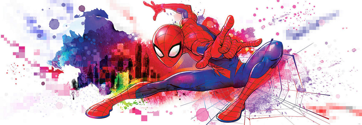 Komar Fototapete Spider-Man Graffiti Art 4-4123 multicolor B/H: ca. 368x127 cm Spider-Man Graffiti Art 4-4123 - multicolor (368,00/127,00cm) - Komar
