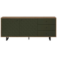 Sideboard Sentra Eiche Artisan Nachbildung grün dunkel B/H/T: ca. 183x75x40 cm Sentra - Eiche/grün (183,00/75,00/40,00cm) - Trendteam