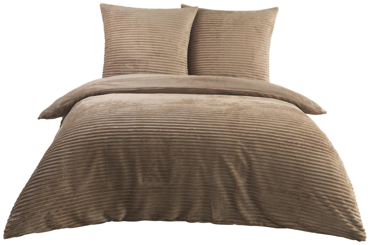 Microfaser Bettwäsche Cashmere touch Bettwäsche_Cashmere-Like 200x200cm - taupe (200,00/200,00cm)