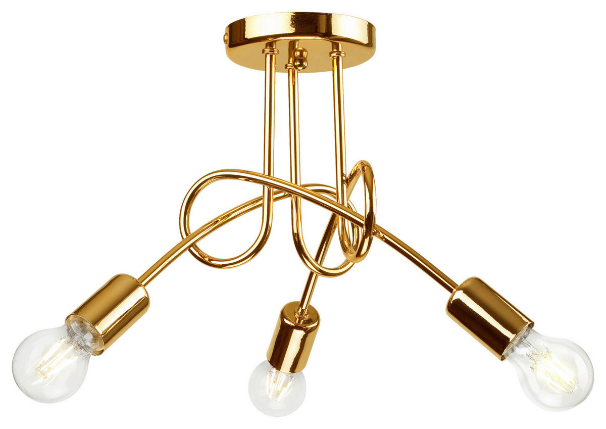 Lamkur Deckenleuchte CAMILLA 36816 gold Stahl H/L: ca. 30x36 cm E27 3 Brennstellen Camilla - gold (36,00cm) - Lamkur