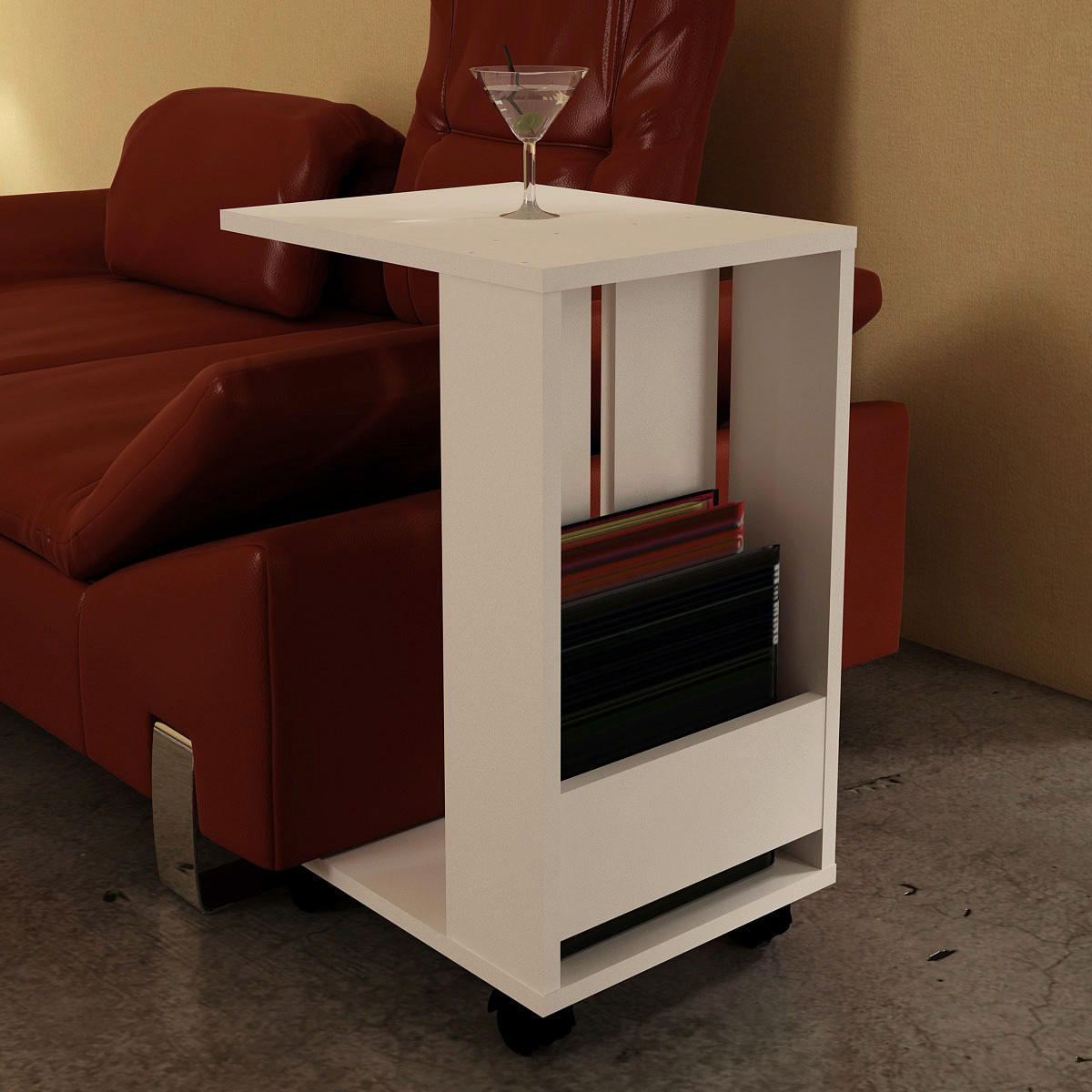 Beistelltisch Sah weiß Spanplatte B/H/T: ca. 34,8x67,2x45 cm Sah - weiß (34,80/67,20/45,00cm) - moebel17