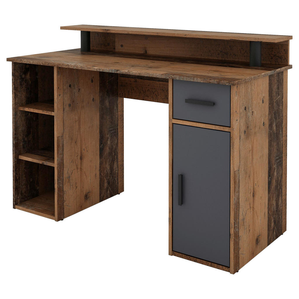 Thumbnail - Schreibtisch DIEGO Eiche Old Wood Nachbildung anthrazit