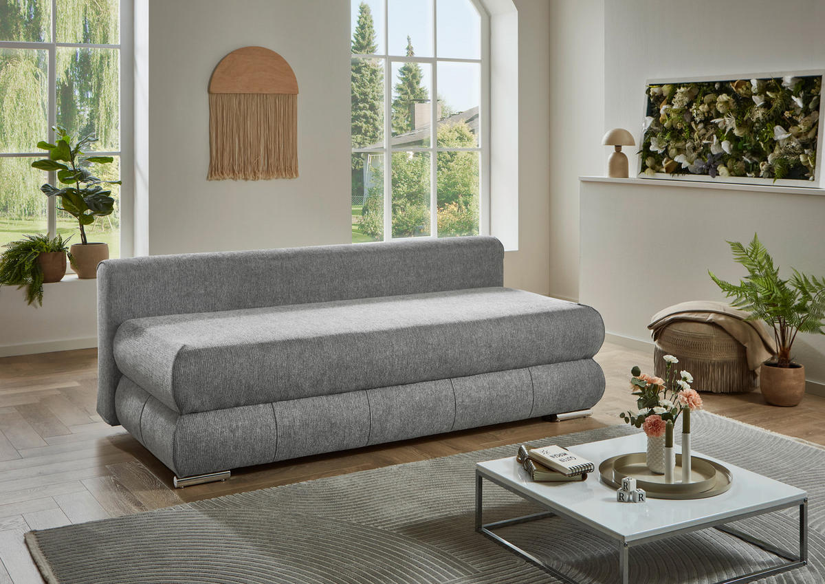 Schlafsofa Biel silber B/H/T: ca. 199x97x95 cm Biel - silber (199,00/97,00/95,00cm)