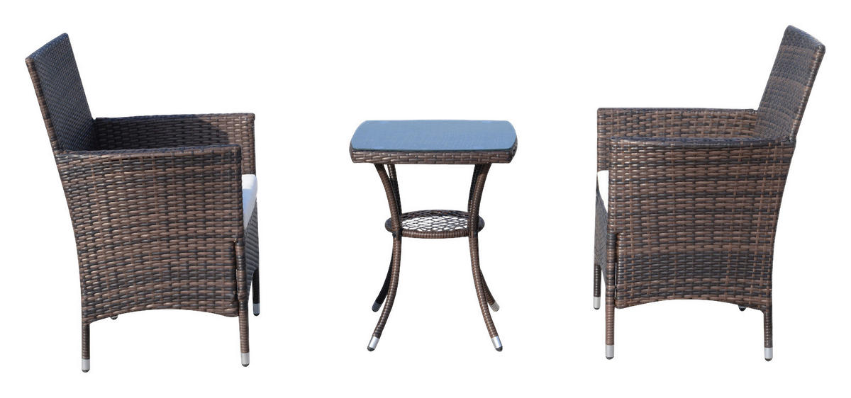 Outsunny Gartenmöbel-Set braun Polyrattan B/H/L: ca. 58,5x89,5x60 cm Gartenmöbel-Set - braun (60,00/58,50/89,50cm) - Outsunny