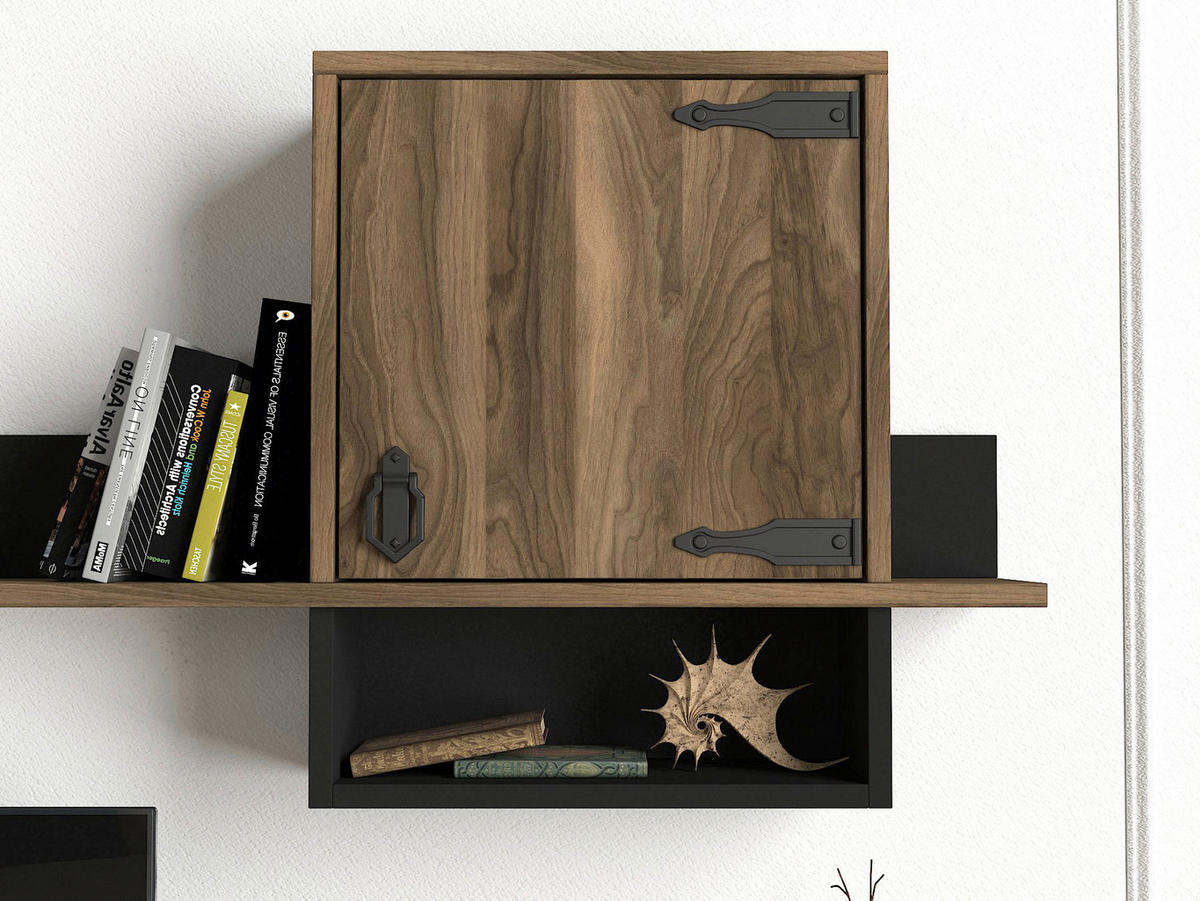 Wohnwand Anthes walnuss Nachbildung B/H/T: ca. 180x41x30 cm Anthes - walnuss (180,00/41,00/30,00cm) - moebel17