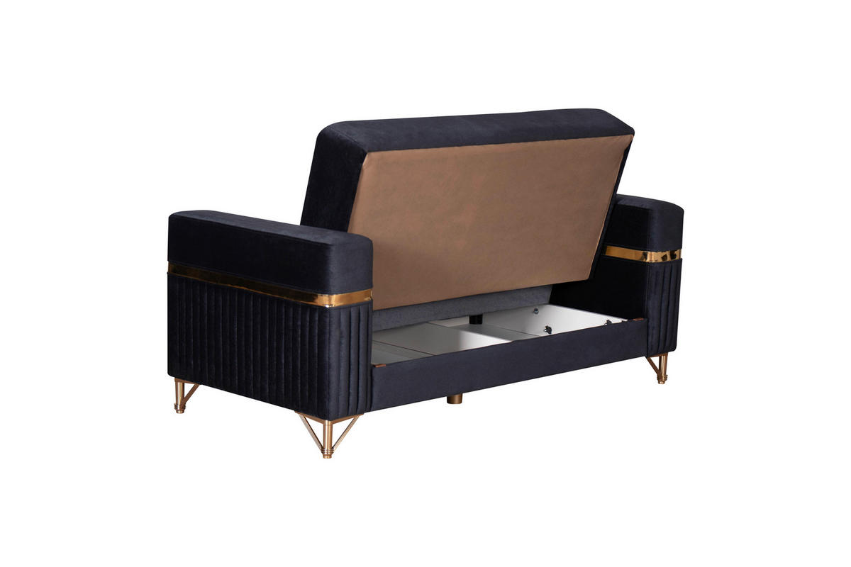 Sofa 3-2-1 Rhosus anthrazit Microfaser Rhosus - gold/anthrazit