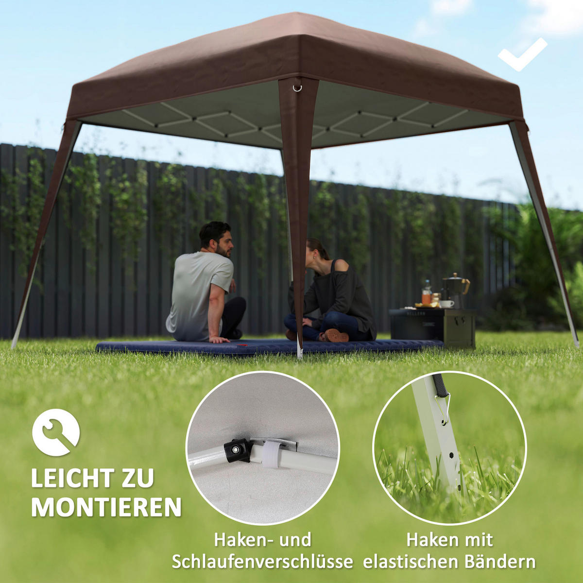 Outsunny Ersatzdach kaffee Polyester B/H/L: ca. 300x1x300 cm Ersatzdach - kaffee (300,00/300,00/1,00cm) - Outsunny
