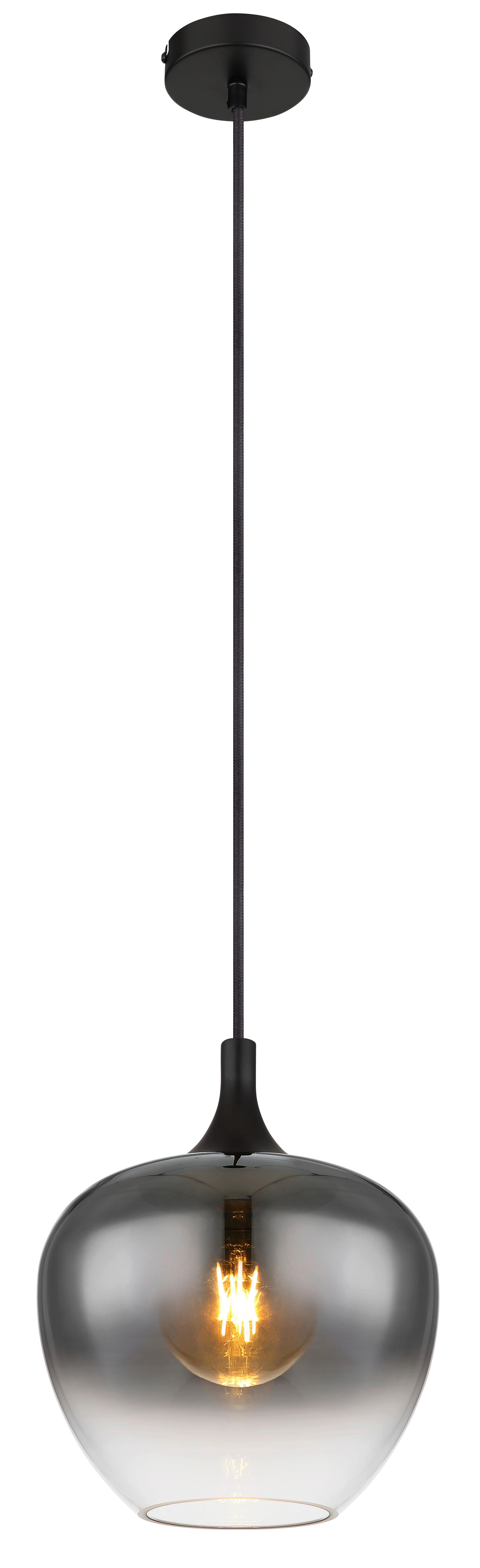 GLOBO Pendelleuchte schwarz Metall H/D: ca. 120x24 cm E27 1 Brennstellen MAXY - schwarz (24,00/120,00cm) - GLOBO