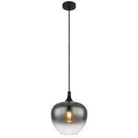 GLOBO Pendelleuchte schwarz Metall H/D: ca. 120x24 cm E27 1 Brennstellen MAXY - schwarz (24,00/120,00cm) - GLOBO