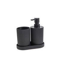 Badezimmer-Set schwarz Kunststoff Badset_3tlg. schwarz - schwarz - Sensation