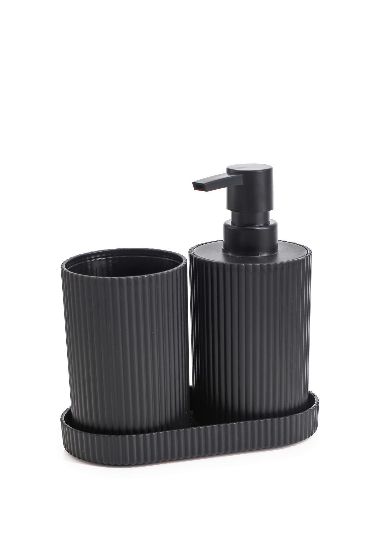 Badezimmer-Set schwarz Kunststoff Badset_3tlg. schwarz - schwarz - Sensation