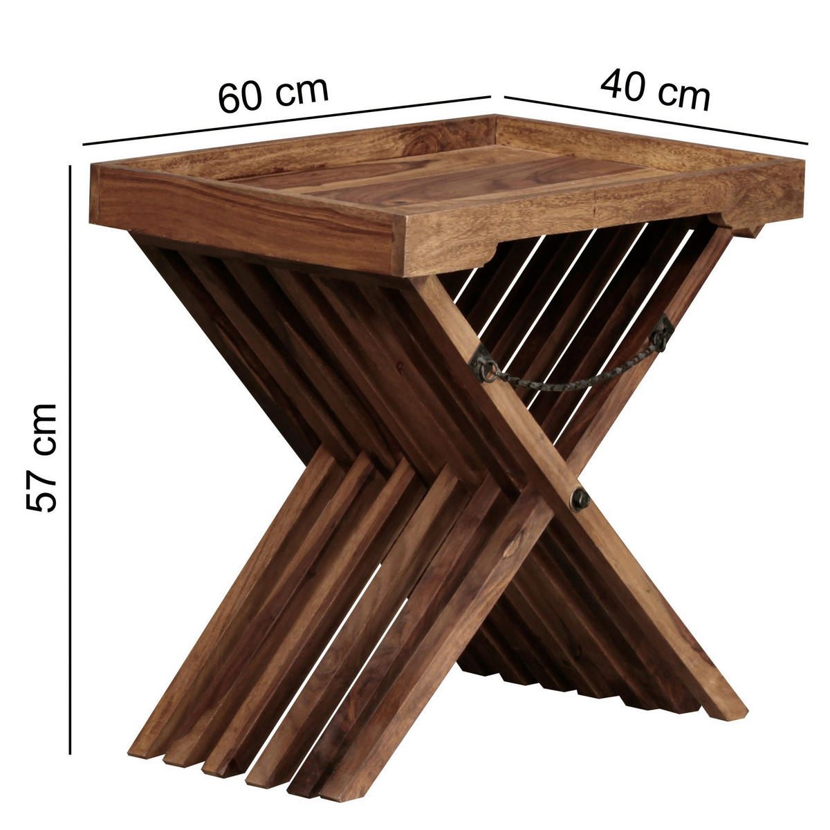 Beistelltisch rosenholz Holz B/H/T: ca. 60x57x40 cm Beistelltisch MUMBAI - rosenholz (60,00/57,00/40,00cm) - Wohnling