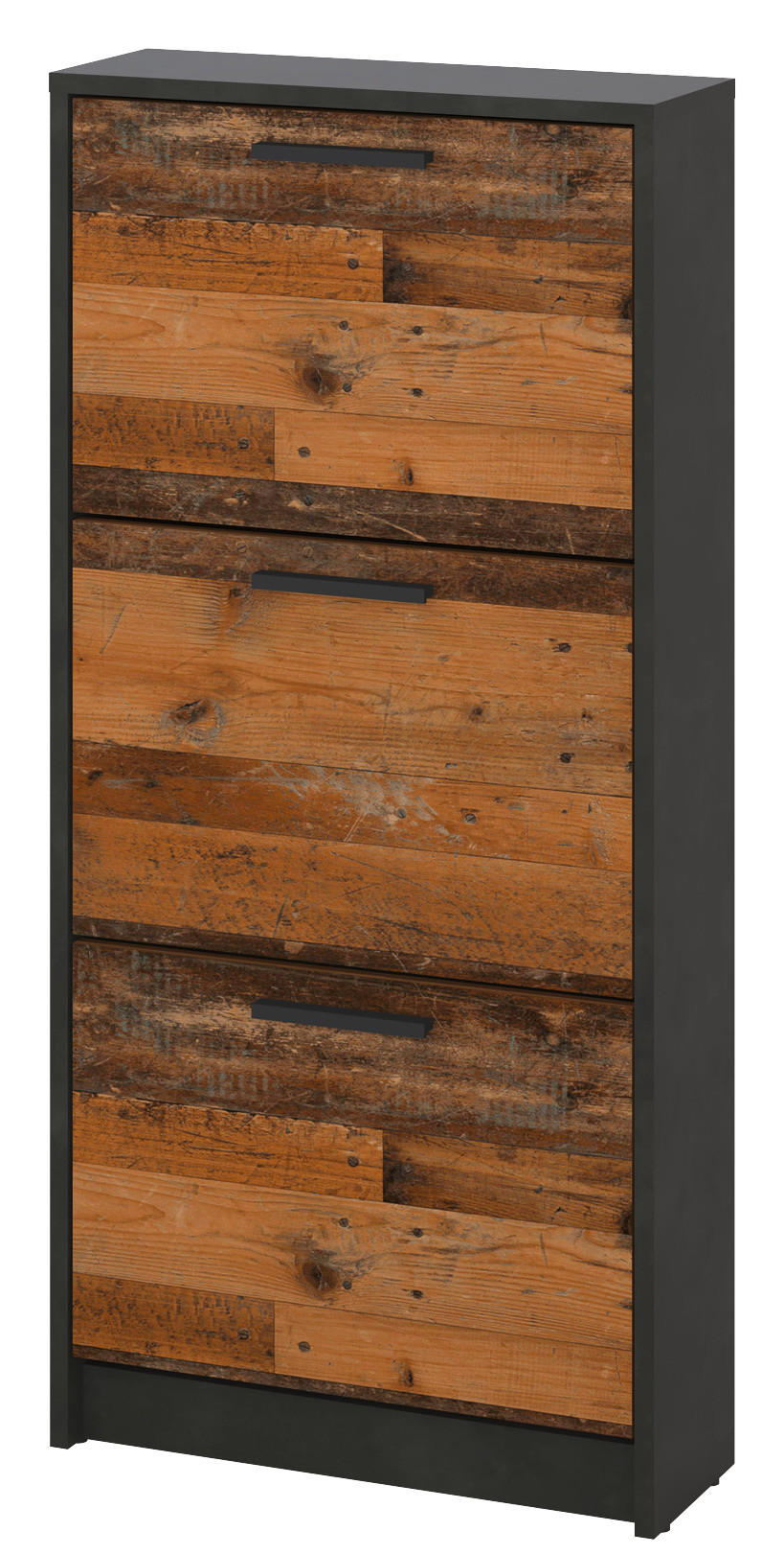 Schuhkipper Vinon grau dunkel Old Wood Nachbildung B/H/T: ca. 52x111x18 cm Vinon - grau (52,00/111,00/18,00cm)
