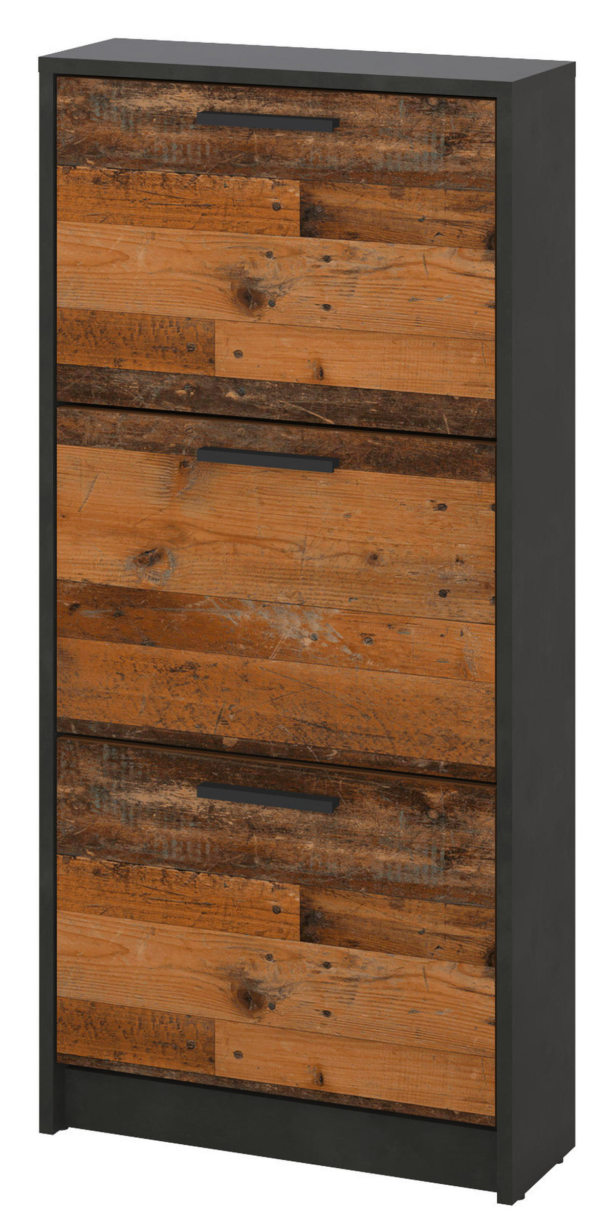 Schuhkipper Vinon grau dunkel Old Wood Nachbildung B/H/T: ca. 52x111x18 cm Vinon - grau (52,00/111,00/18,00cm)