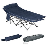 Outsunny Campingbett B/H/L: ca. 64,5x53x188 cm Campingbett - blau (188,00/64,50/53,00cm) - Outsunny