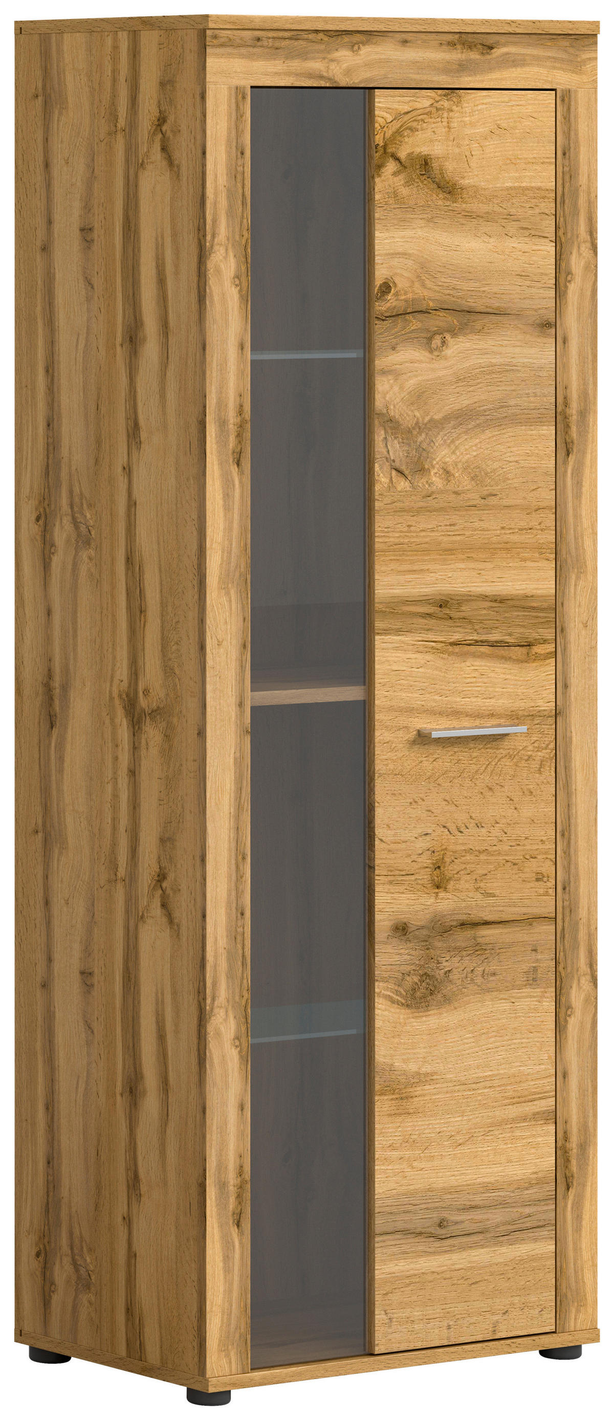 Vitrine Jam Eiche Wotan Nachbildung B/H/T: ca. 60x159x35 cm Jam - Eiche (60,00/159,00/35,00cm) - xonox.home