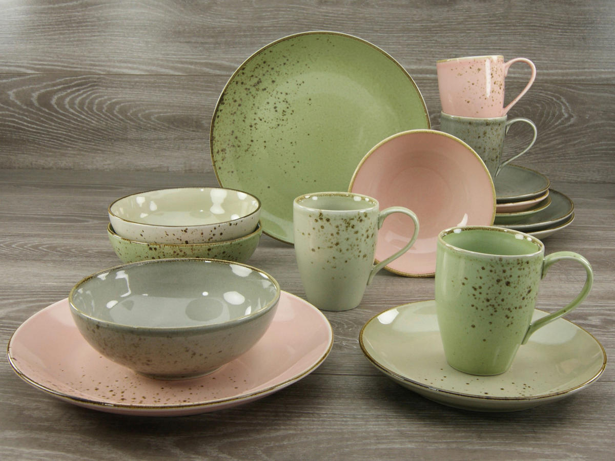 CreaTable Kombiservice Nature Collection VINTAGE GARDEN multicolor Steinzeug 16 tlg. Nature Collection VINTAGE GARDEN - multicolor - CreaTable