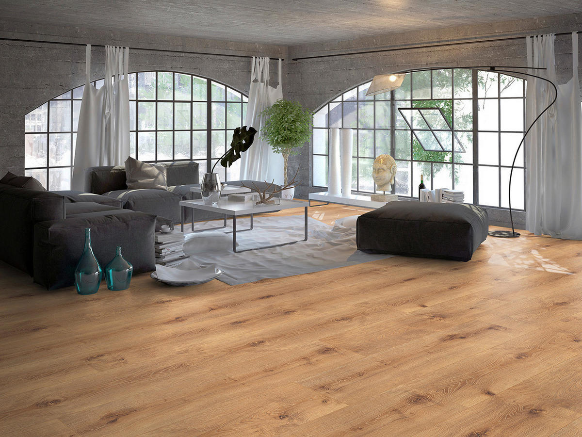Click-Vinylboden Eiche braun ca. 2,538 m² im Paket  B/L: ca. 24,6x129 cm pro Paket Eiche braun ca. 2,538 m² im Paket - braun (24,60/129,00cm)