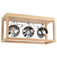 SPOT Light Deckenleuchte  SP-5227374 Roy Eiche Satiniert Holz Metall B/H/L: ca. 20x25x52 cm GU10 3 Brennstellen Roy - Eiche/Satiniert (52,00/20,00/25,00cm) - SPOT Light