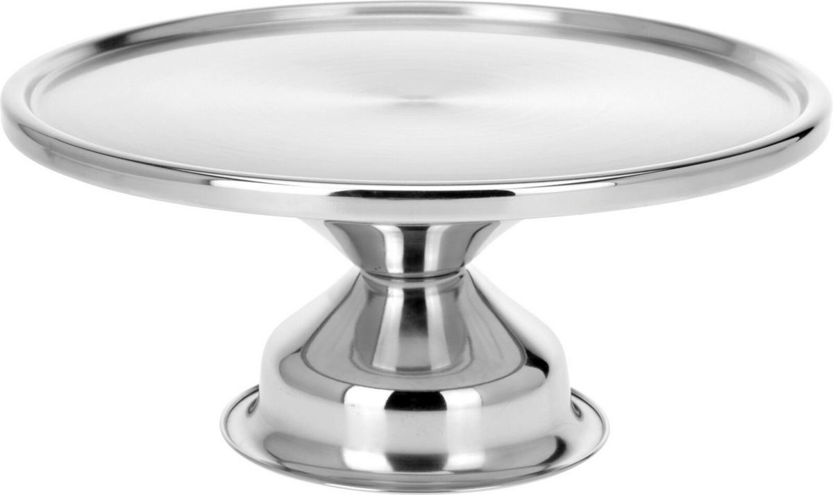 Kuchenplatte silber Edelstahl H/D: ca. 8x34 cm Kuchenplatte - silber (34,00/8,00cm)