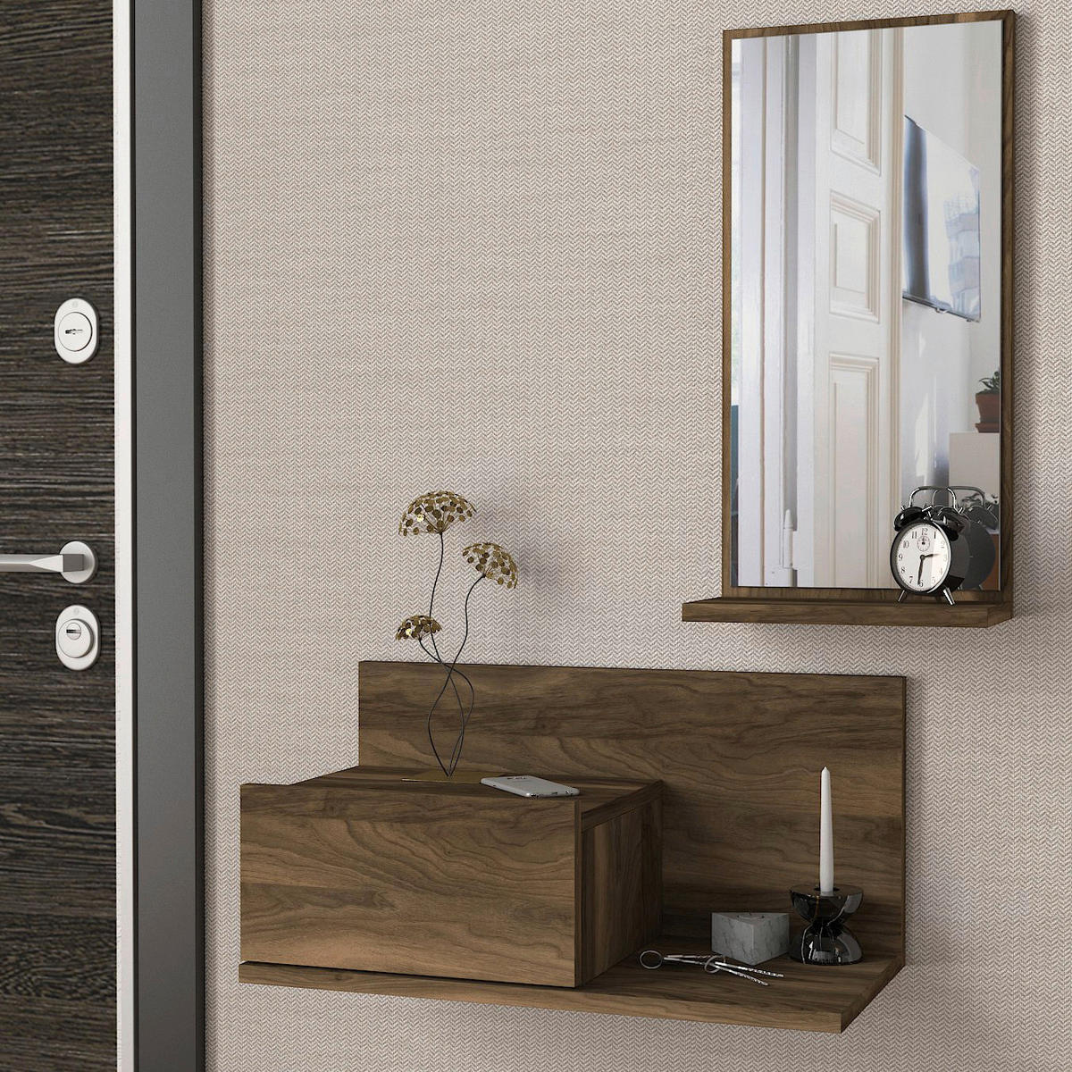 Konsolentisch Drax walnuss Nachbildung Spanplatte B/H/T: ca. 60x29,5x30 cm Drax - walnuss (60,00/29,50/30,00cm) - moebel17