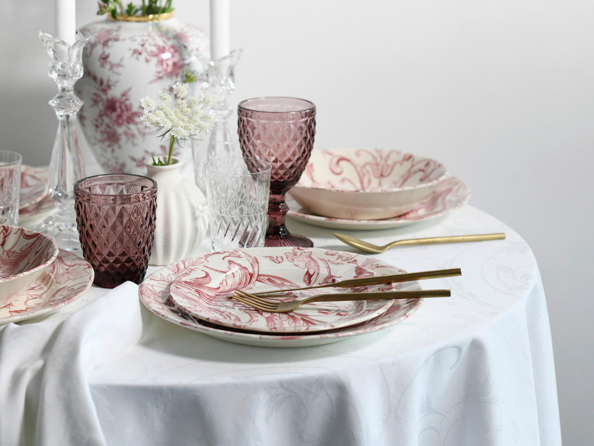 CreaTable Tafelservice Venecia rot Steingut 18 tlg. Venecia - rot (31,50/30,50/33,00cm) - CreaTable