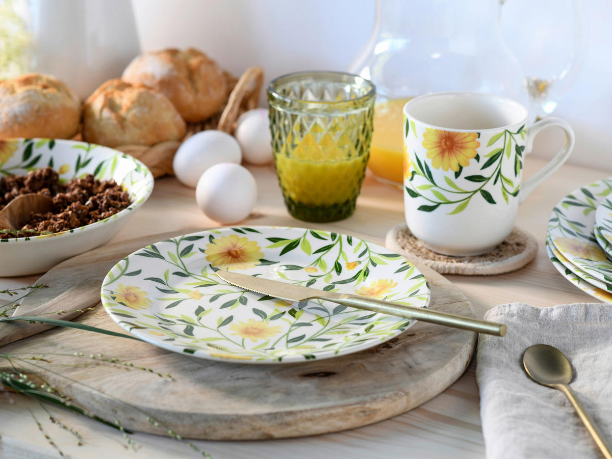 CreaTable Kombiservice Amarilla gelb Steingut 16 tlg. Amarilla - gelb - CreaTable