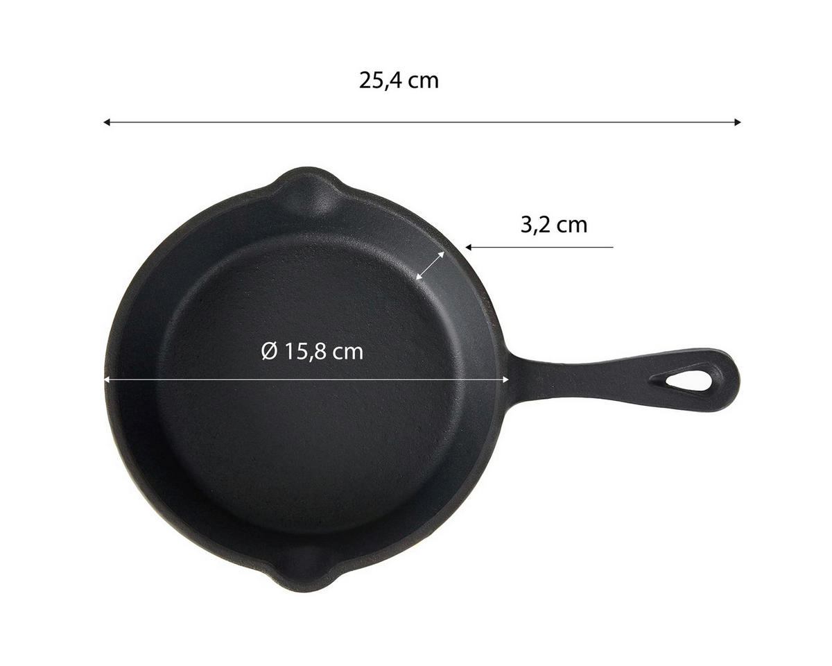 ECHTWERK Servierpfanne schwarz Eisen B/H/L: ca. 15,8x4,7x25,4 cm Servierpfanne_4tlg. - schwarz (25,40/15,80/4,70cm) - ECHTWERK