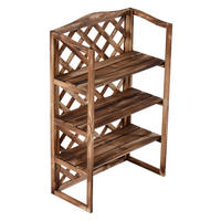 Outsunny Pflanzentreppe natur Holz B/H/L: ca. 38x120x75 cm Pflanzentreppe mit 3 Etagen - natur (75,00/38,00/120,00cm) - Outsunny