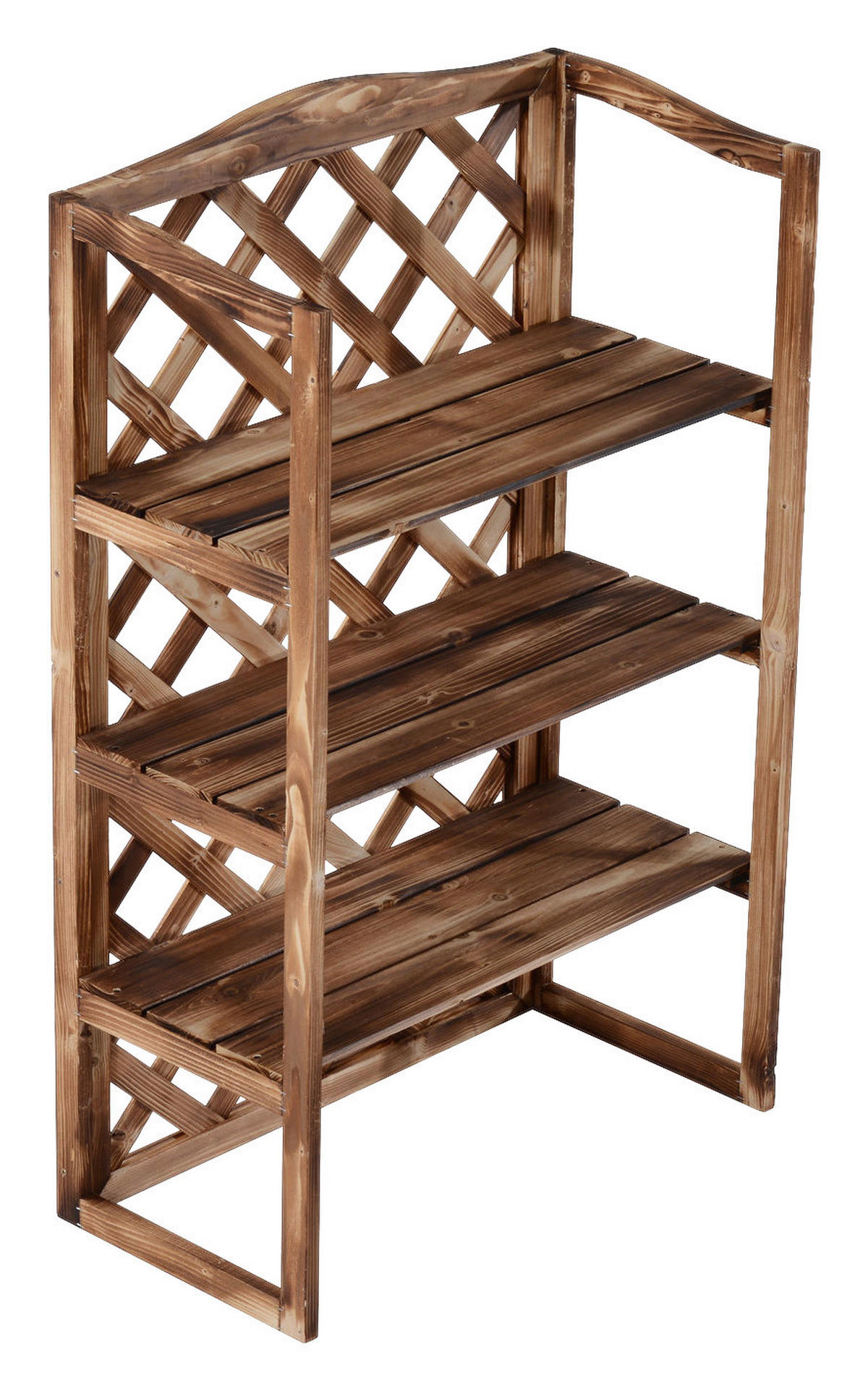 Outsunny Pflanzentreppe natur Holz B/H/L: ca. 38x120x75 cm Pflanzentreppe mit 3 Etagen - natur (75,00/38,00/120,00cm) - Outsunny