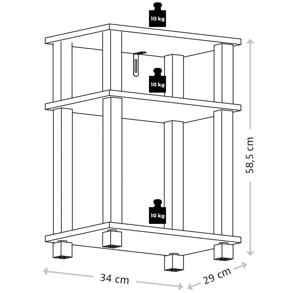 Thumbnail - Kesper Regal grau Spanplatte B/H/L: ca. 29x58,5x34 cm
