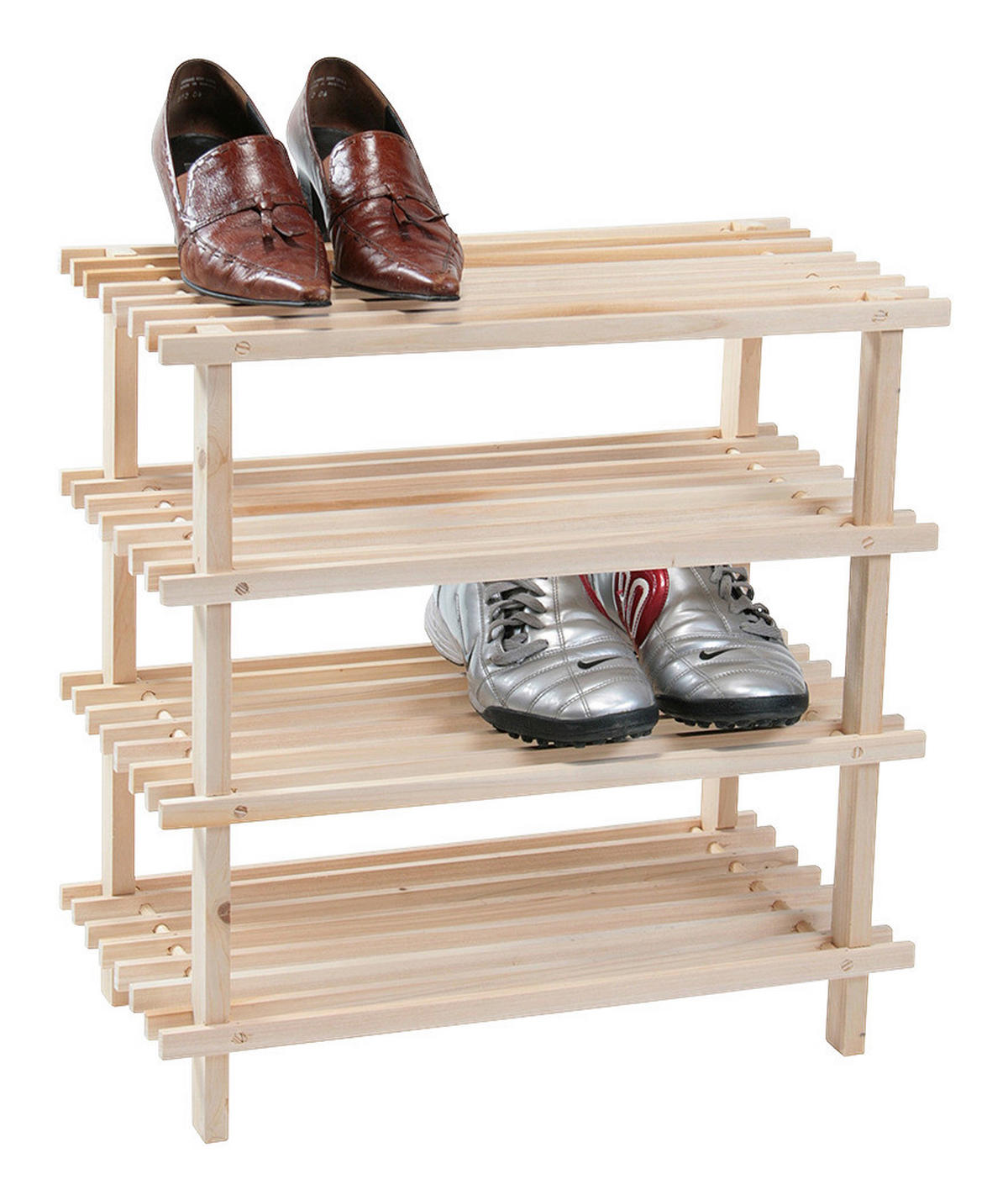 Kesper Schuhregal natur Holz B/H/L: ca. 26x40x77 cm Schuhregal_4stöckig - natur (77,00/26,00/40,00cm) - Kesper