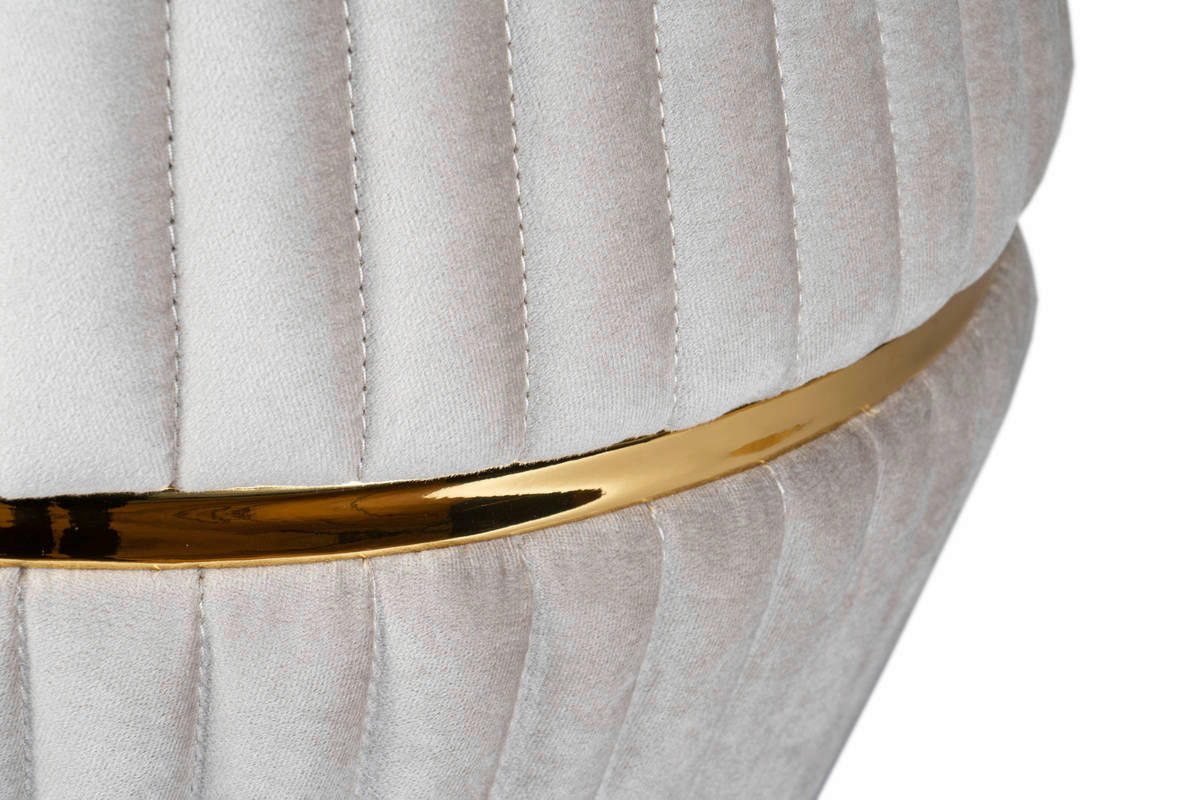 Thumbnail - 360 Living Hocker Doric 200 taupe gold H/D: ca. 53x51,5 cm