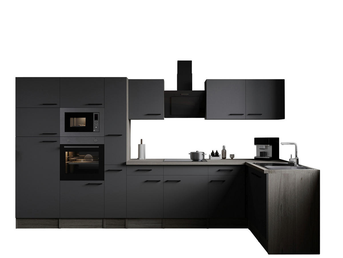 Winkelküche Oliver B/H/T: ca. 370x205x172 cm Oliver - Eiche/grau (370,00/205,00/172,00cm) - Respekta