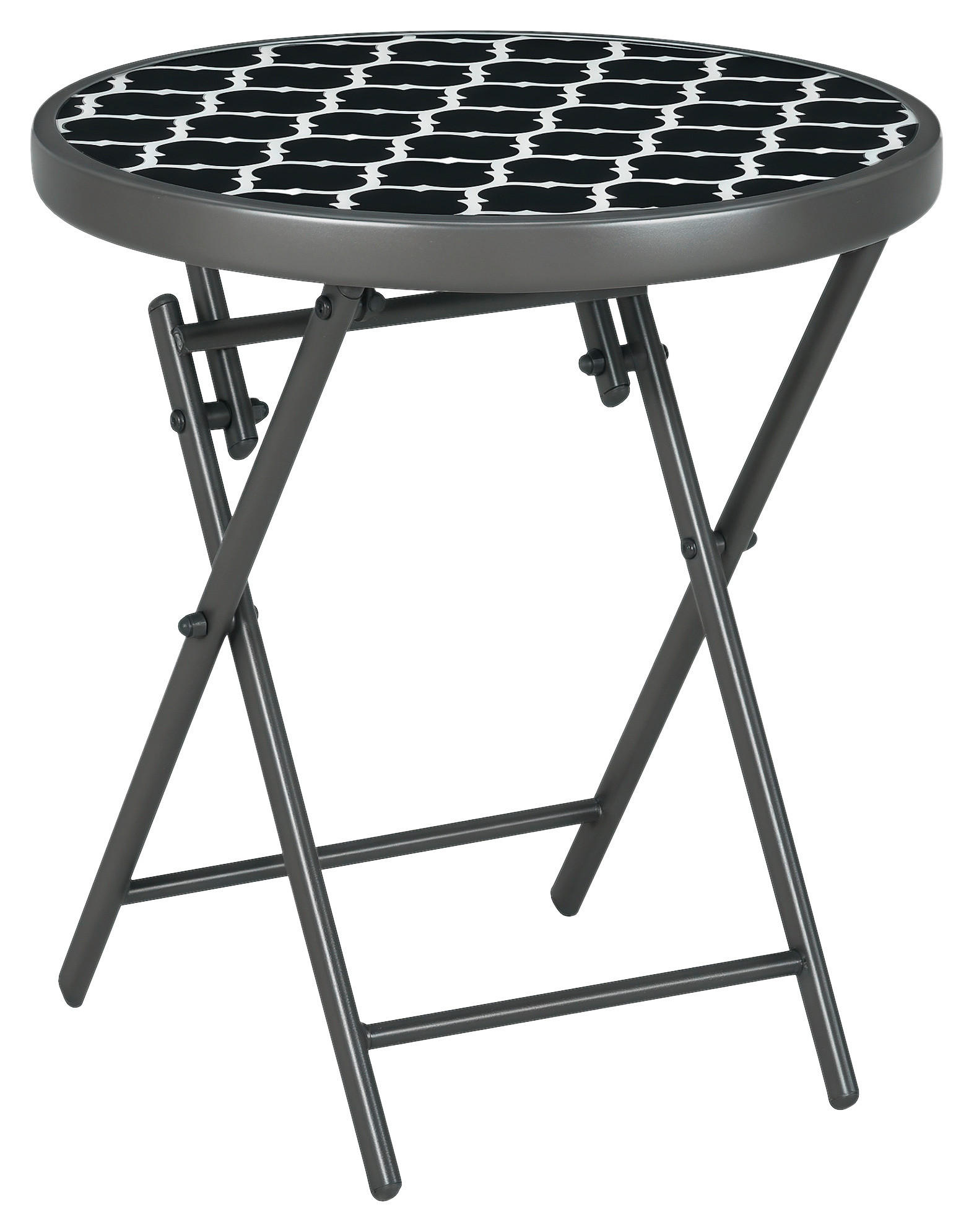 Outsunny Garten-Beistelltisch schwarz Metall B/H/L: ca. 45x50x45 cm Garten-Beistelltisch - schwarz (45,00/45,00/50,00cm) - Outsunny