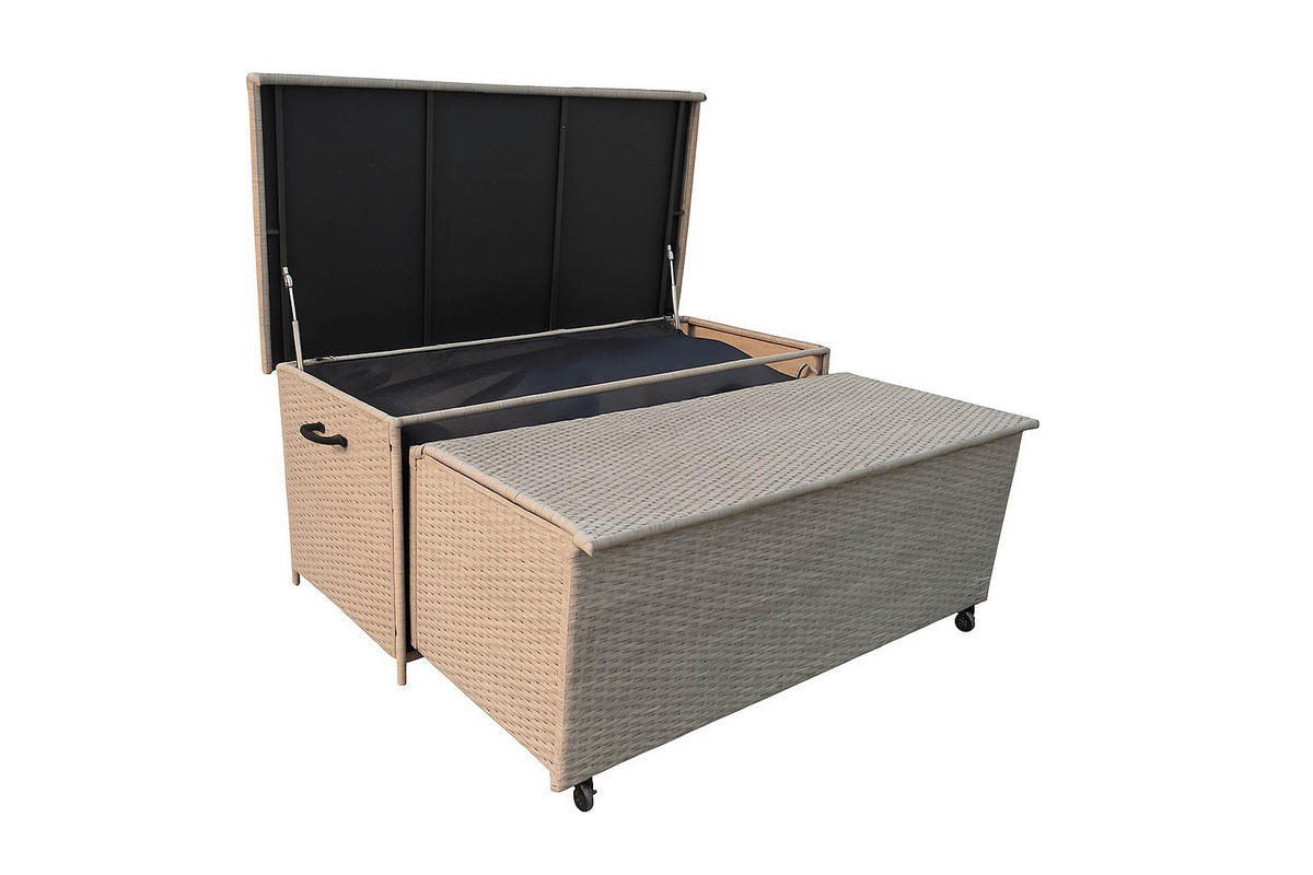 Greemotion Auflagenbox zum Ausziehen grau Stahl B/H/L: ca. 142x68x72 cm Auflagenbox - grau (72,00/142,00/68,00cm) - Greemotion