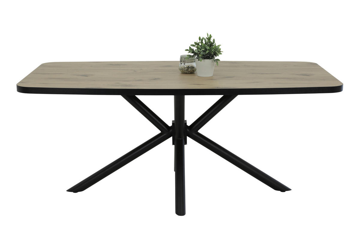 Esstisch Jana Oak Nachbildung schwarz B/H/T: ca. 180x76x100 cm Jana - schwarz/Oak (180,00/76,00/100,00cm)