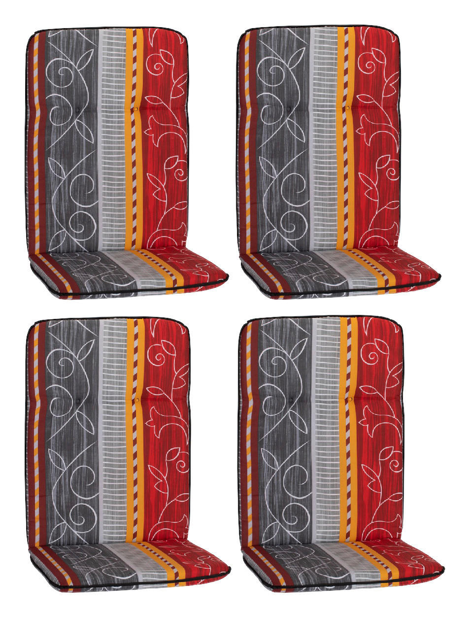 Beo Paspelauflage für Hochlehner Elmira multicolor Polyester-Mischgewebe B/H/L: ca. 47x5x114 cm 4er Set Elmira - multicolor (114,00/47,00/5,00cm) - Beo
