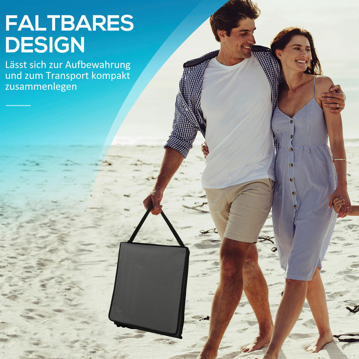 Outsunny Sonnenliege grau Polypropylen B/H/L: ca. 51x142x40 cm Sonnenliege - grau (40,00/51,00/142,00cm) - Outsunny