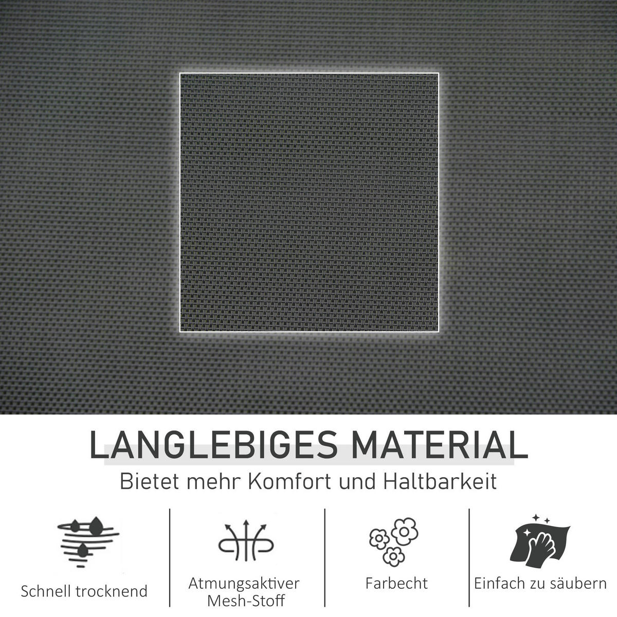 Outsunny Schaukelstuhl schwarz Metall B/H/L: ca. 62x88x150 cm Schaukelstuhl - schwarz (150,00/62,00/88,00cm) - Outsunny