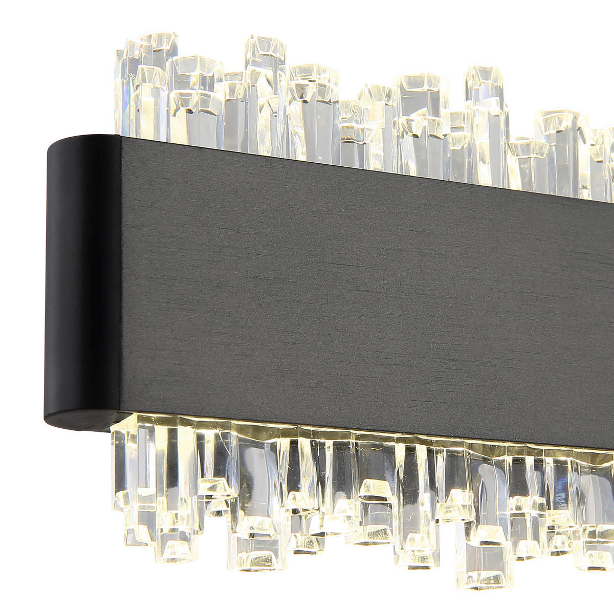 GLOBO Wandleuchte schwarz grau Aluminium Metall B/H/L: ca. 6,5x30,5x14,5 cm Wandleuchte-Stalagmita - schwarz/grau (14,50/6,50/30,50cm) - GLOBO