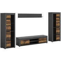 Wohnwand Jam Matera Nachbildung Old Wood Nachbildung B/H/T: ca. 159x310x35 cm Jam - (159,00/310,00/35,00cm) - xonox.home