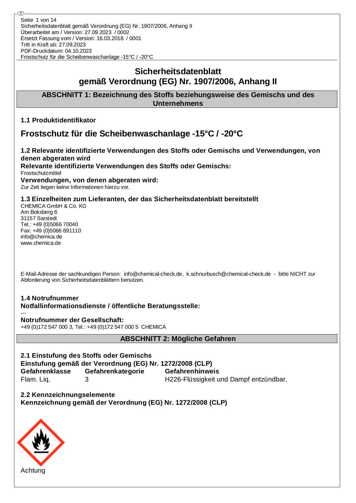 KLAX Frostschutz ca. 5 l Scheibenfrostschutz 5l - (5,00l) - KLAX