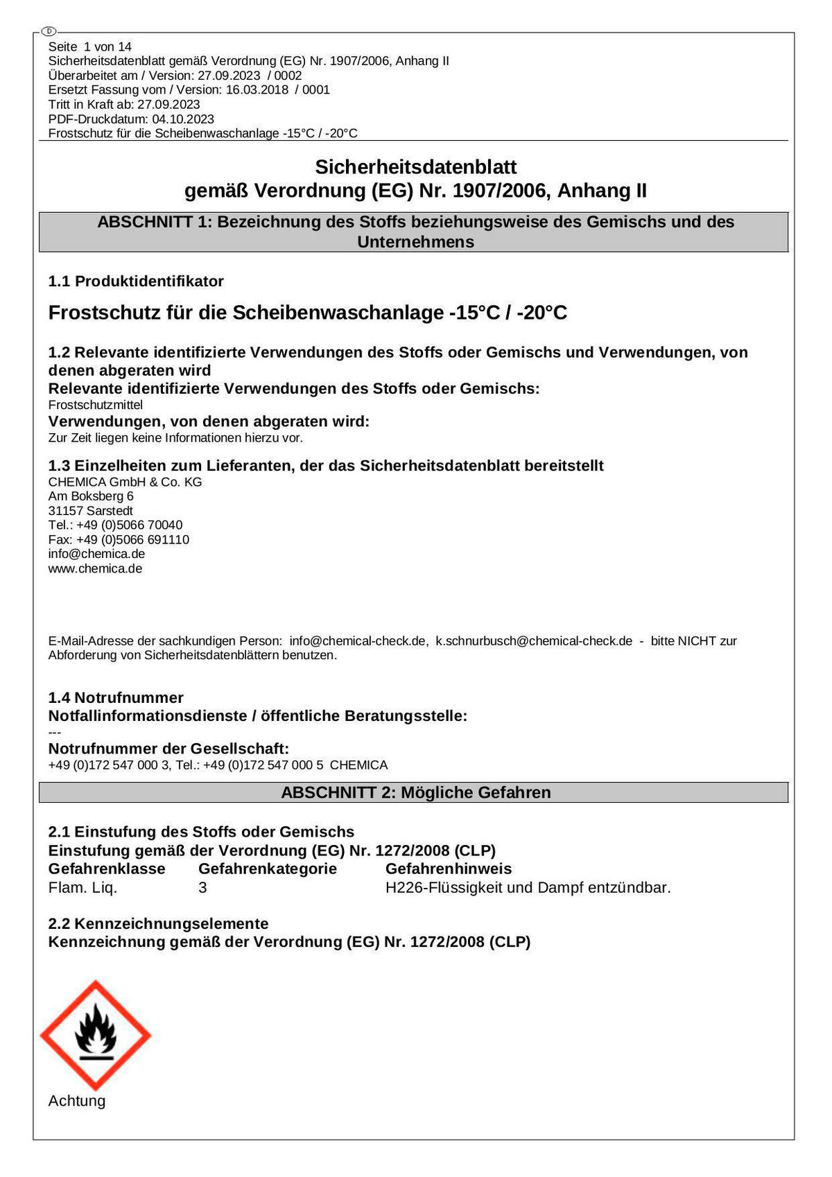 KLAX Frostschutz ca. 5 l Scheibenfrostschutz 5l - (5,00l) - KLAX