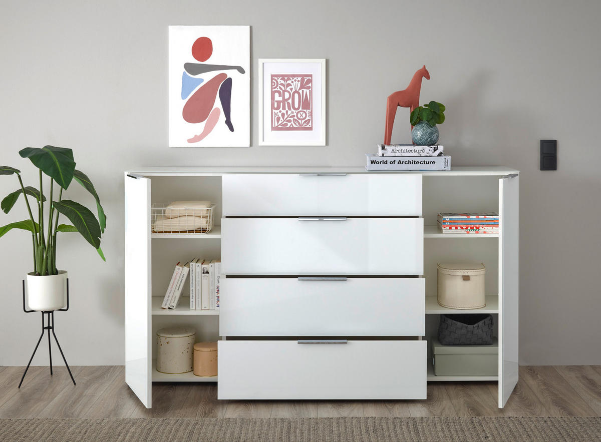 Kommode Santorin weiß B/H/T: ca. 180x99x40 cm Santorin - weiß (180,00/99,00/40,00cm)