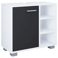 Waschbeckenunterschrank Zalo weiß schwarz B/H/T: ca. 60x55x30 cm Zalo - weiß/schwarz (60,00/55,00/30,00cm) - VCM Möbel