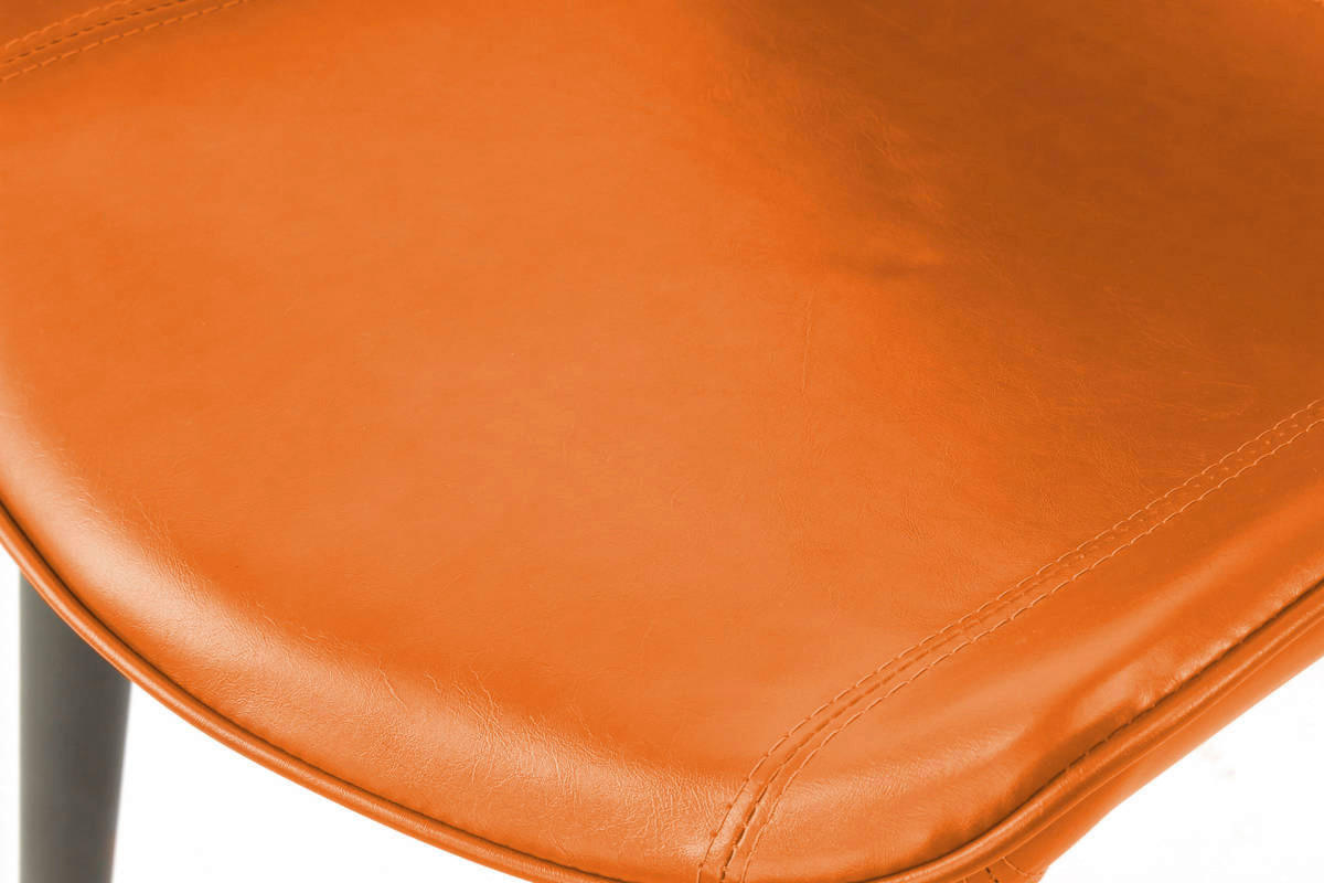 Stuhl Cecil 100 2er orange Kunstleder B/H/T: ca. 51x80x57 cm Cecil 100 2er - orange/schwarz (51,00/80,00/57,00cm) - 360 Living