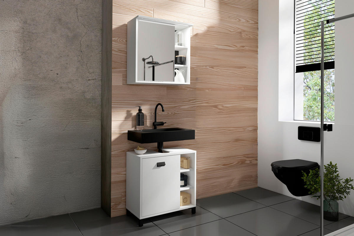 Badezimmer-Set WELLNESS, Set 2-tlg. weiß WELLNESS, Set 2-tlg. - weiß - byLIVING