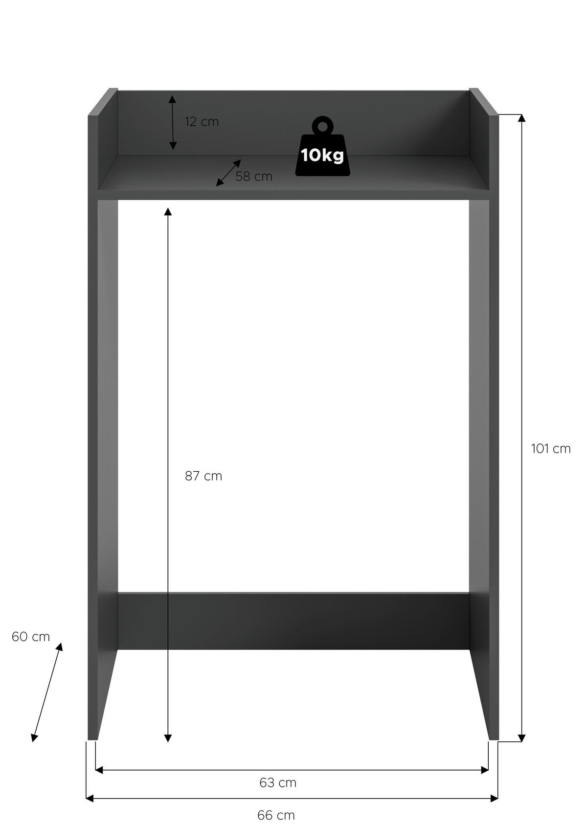 Waschmaschinenumbauschrank Free anthrazit B/H/T: ca. 66x101x60 cm Free - anthrazit (66,00/101,00/60,00cm) - xonox.home