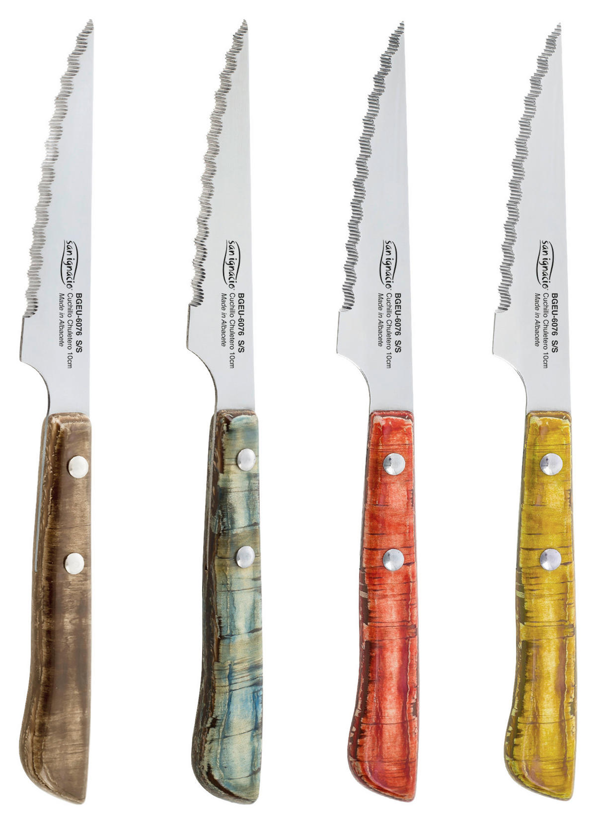 SAN IGNACIO Steakmesser-Set EVERGREEN bunt Edelstahl 4 tlg. EVERGREEN - bunt - SAN IGNACIO